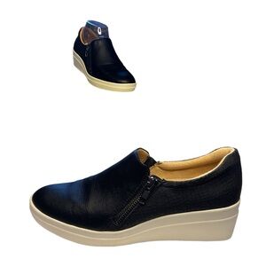 Naturalizer Sierra Slip-on Wedge Black Sz 8M Side Zipper Like New